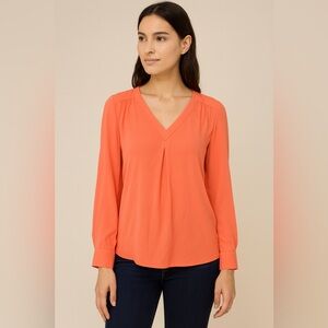 41 Hawthorn V-Neck Long Sleeve Blouse in Orange